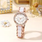 Women's Fashion Simple Ceramic Strap Butterfly Buckle Quartz Watch - Image 2