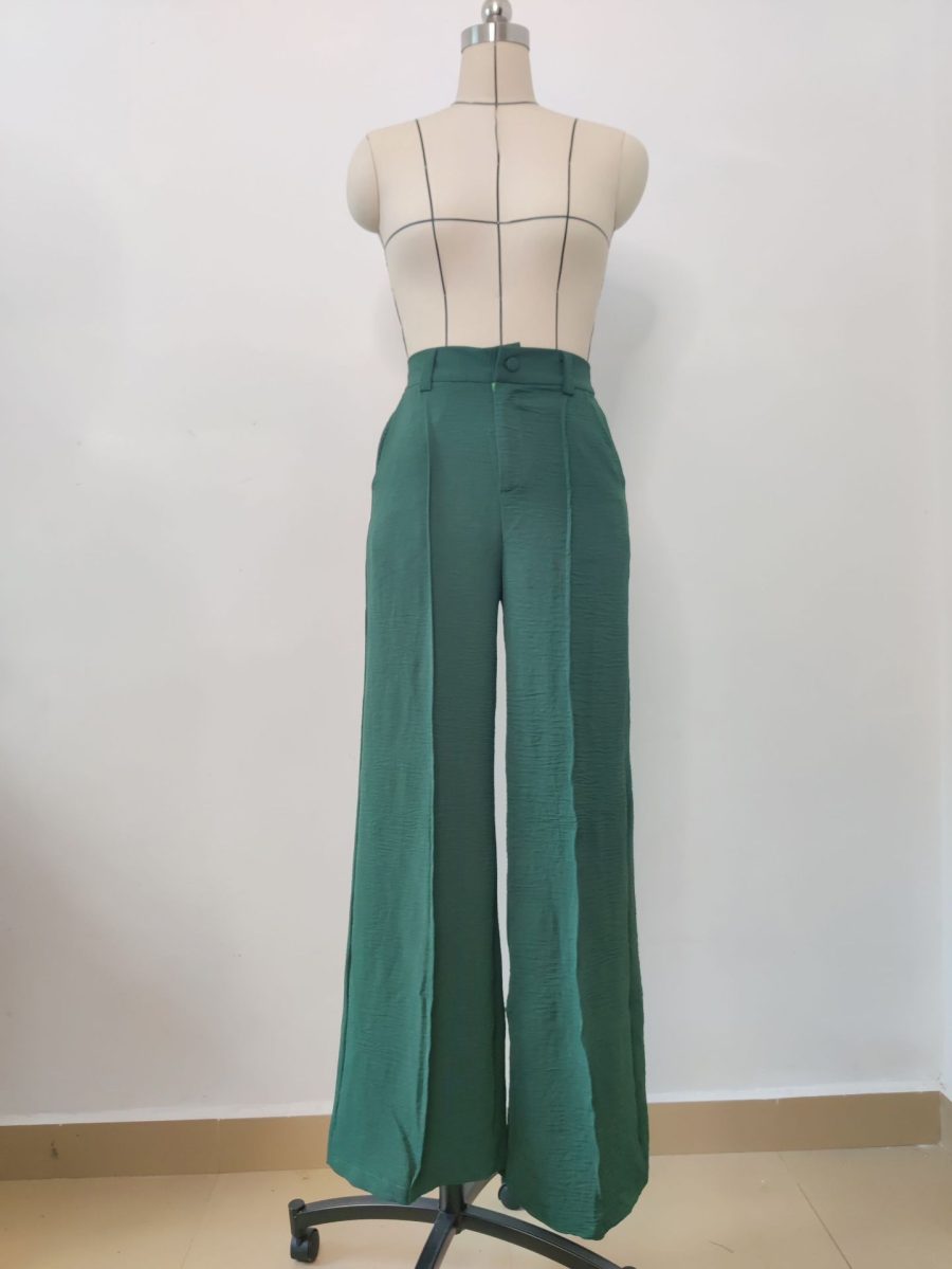 Solid Color Loose Pleated Wide-leg Casual Pants - Image 8