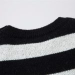 Striped Contrast Color Butterfly Round Neck Sweater Autumn And Winter - Image 7