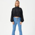 Women's Loose Casual Half Zipper Sweatshirt - Image 8