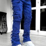 Men Trousers Individual Patched Pants Long Tight Fit Stacked Jeans For Mens Clothing - Image 6