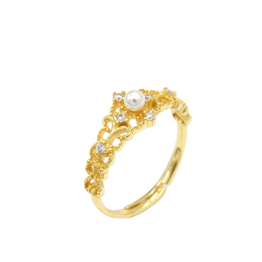 Women's Gold-plated Antique Hollow Ring - Image 5