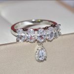 Fashion Creative Water Drop Pendant Zircon Ring Girl - Image 5