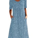 Round Neck Short Sleeve Floral Midi Dress - Image 8