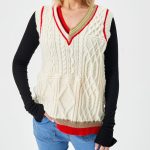 Women's Loose Casual Stretch Contrast Color Sweater Vest - Image 3