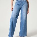 Women's Straight Jeans Mid Waist Wide Leg Pants High Elastic Waist Trousers - Image 4