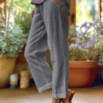 Women's Loose And Simple Solid Color Fashion Casual Pants Straight-leg Trousers - Image 5