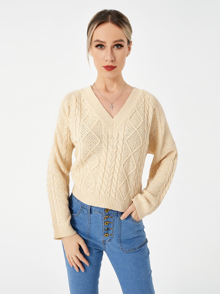 Women's Stretch Casual V-Neck Sweater - Image 3