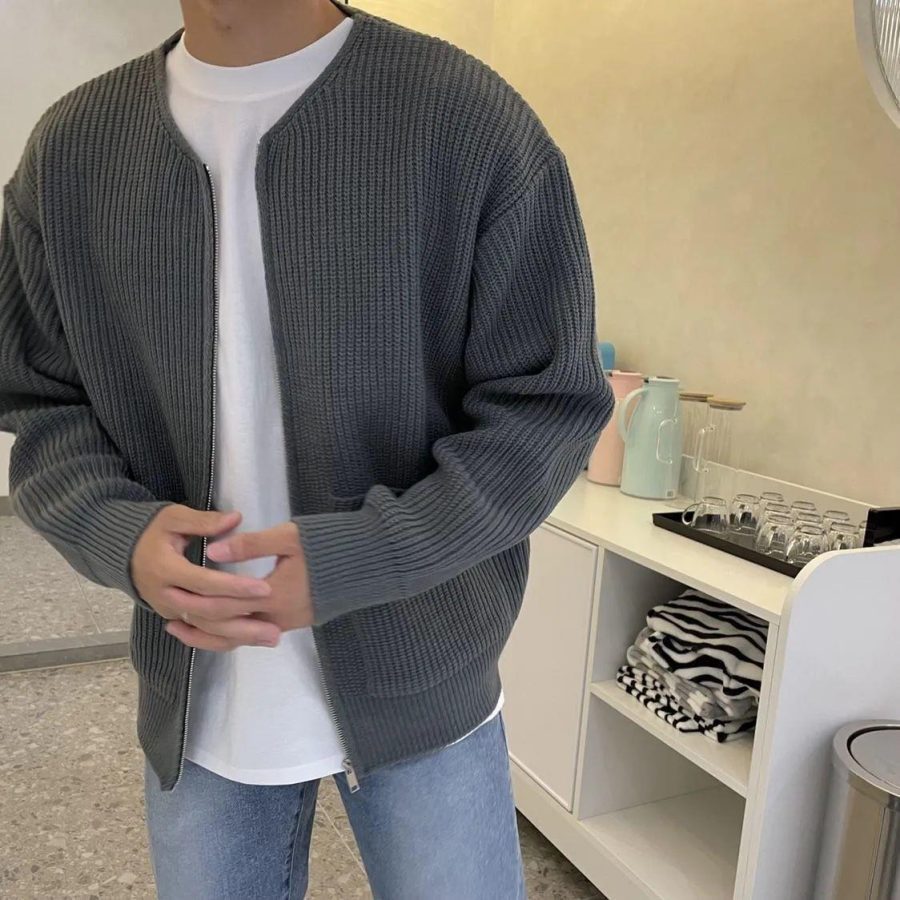 Fashion Trendy Ins Trendy Knitted Cardigan Men's Sweater - Image 5