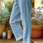 Women's Loose And Simple Solid Color Fashion Casual Pants Straight-leg Trousers - Image 10