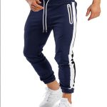 Men's Trendy Latest Running Fitness Side Contrast Color Velcro Sports Trousers - Image 5