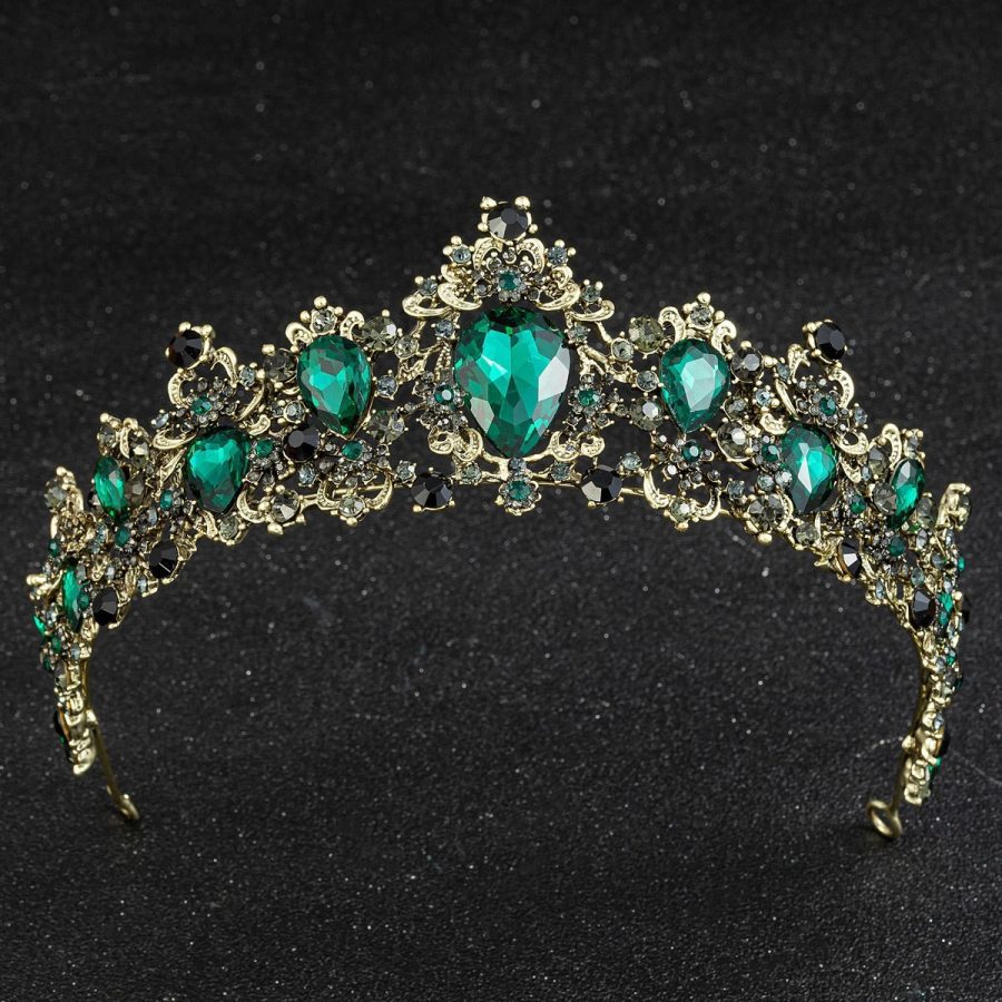 Baroque Rhinestone Crystal Bridal Crown - Image 8