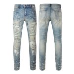 Torn Graffiti Old Wash Stretchy Slim Jeans Men - Image 3