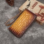 First Layer Cowhide Embossed Vintage Clutch Women's Wallet - Image 8