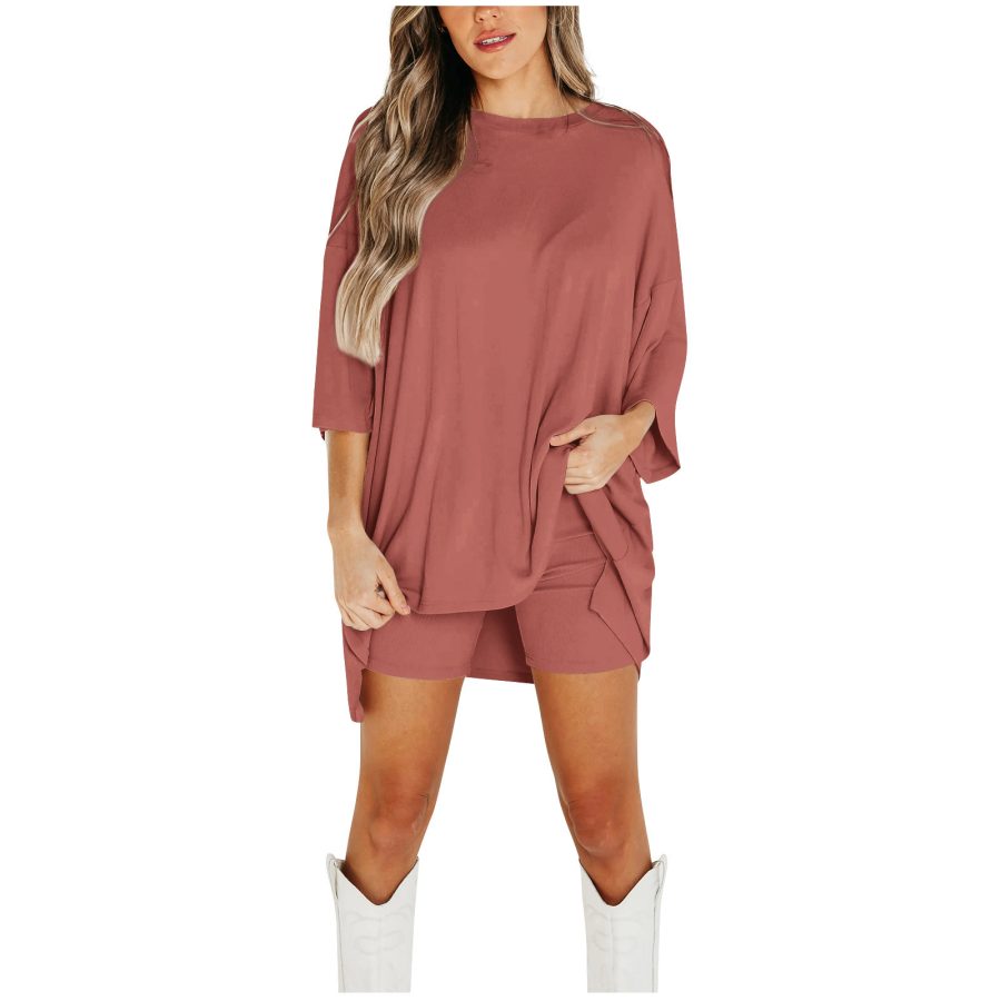 Summer Sweet Beauty Knitted Fashion Casual Solid Color Suit - Image 8