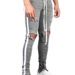 Jeans For Men Cross Knee Ripped Zipper - Image 3