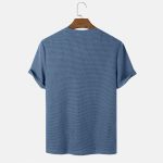 Men Summer Solid Color Round Neck Basic T-Shirts - Image 8