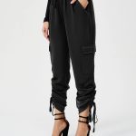 Women's Satin Jogger Pants Casual High Waist Long Lounge Pant Trousers With Pockets - Image 4