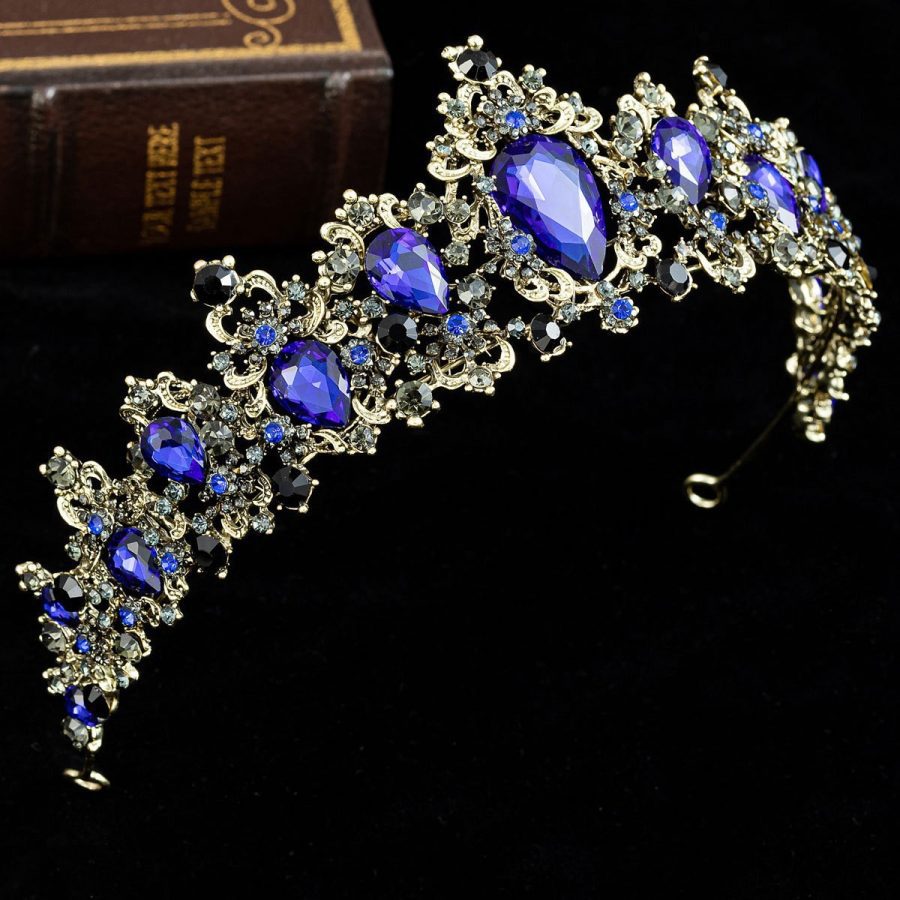 Baroque Rhinestone Crystal Bridal Crown - Image 6