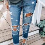 Ripped jeans personality women - Image 3