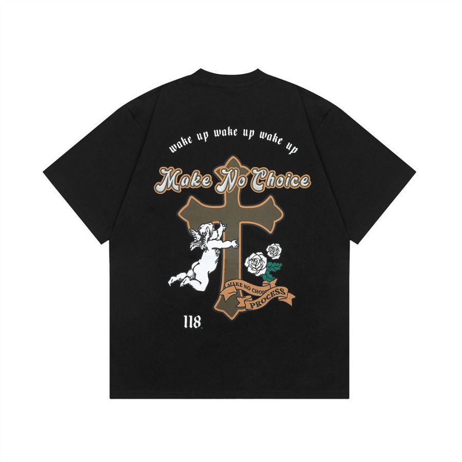 Cross Printed Cotton T-shirt For Men - Image 2