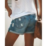 Women denim shorts ripped - Image 5