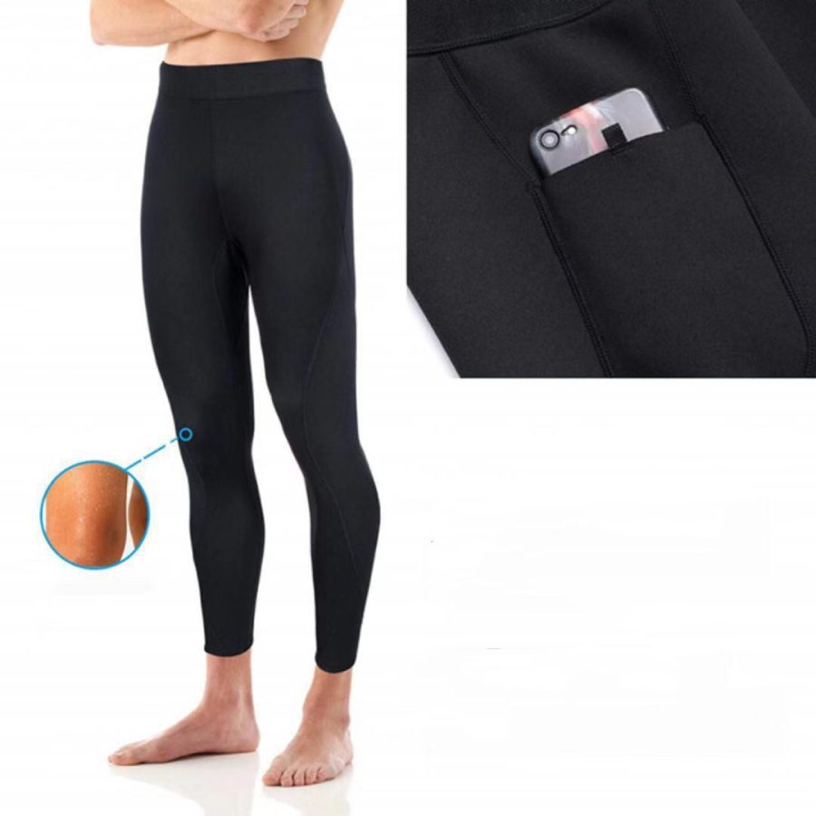 Neoprene Men's Sweatpants Running Black - Image 2