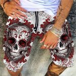 Skull Pattern Printing Digital 3D Men's Casual Quick-drying Beach Pants - Image 5