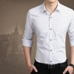 Brand 2021 Fashion Male Shirt Long-Sleeves Tops Polka Dot Printing Mens Dress Shirts Slim Men Shirt Plus Size M-5XL FGT - Image 3