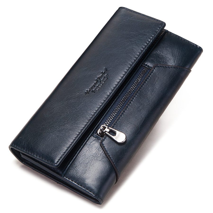 Long Cowhide Multiple Card Slots Coin Pocket RFID Anti-magnetic Women's Handbag - Image 5