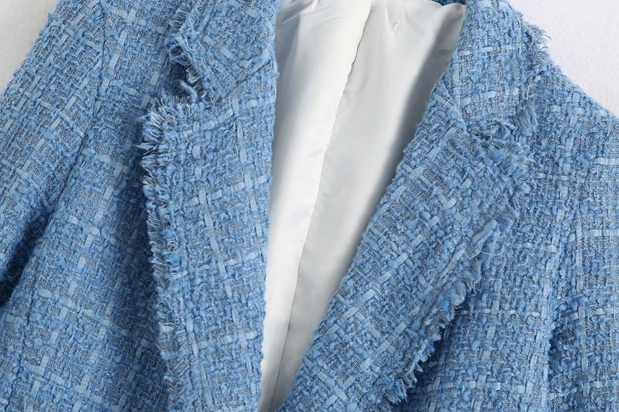 Retro loose suit tweed women's blazer jacket casual women streetwear - Image 2