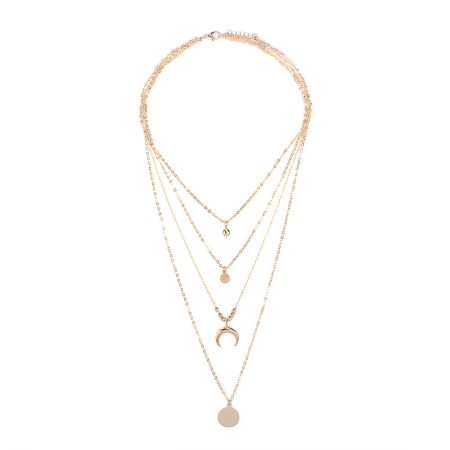 Personalized multi-layer crescent round piece Pendant