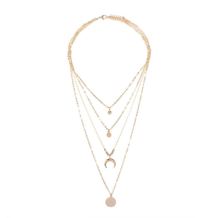 Personalized multi-layer crescent round piece Pendant