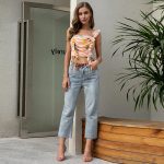 Strap-print pleated blouse - Image 5