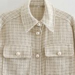 Women Plaid Pattern Thick Coats Jacket Pearl Buttons Long Sleeves Pocket Ladies Elegant Autumn Winter Coat - Image 9