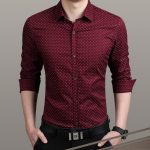 Brand 2021 Fashion Male Shirt Long-Sleeves Tops Polka Dot Printing Mens Dress Shirts Slim Men Shirt Plus Size M-5XL FGT - Image 9