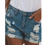 Women denim shorts ripped - Image 2