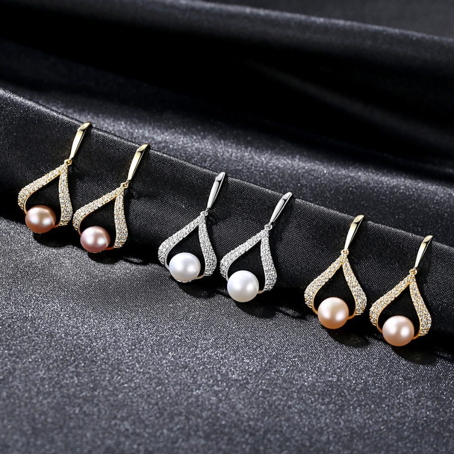 New pearl earrings with water drops - Image 3