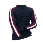 Men's Contrast Slim Bottom Sports Casual Sweater - Image 5