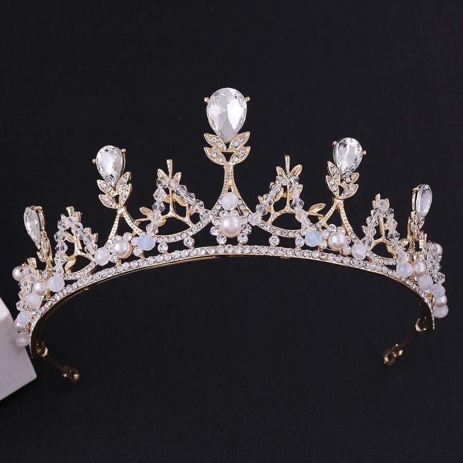 Korean Style Bridal Crown Earring Set - Image 3