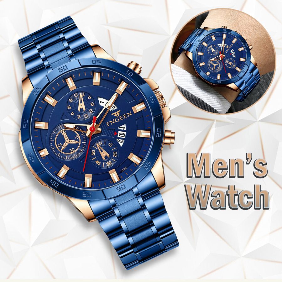 Waterproof Men Quartz Analog Watch Classic Stainless Steel Business Wristwatch - Image 4