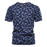 Casual Slim-Fit Stretch T-Shirt Men Short-Sleeved Printed T-Shirt Sports Men - Image 4