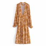 Women's Long Sleeve Printed Midi Dress - Image 2