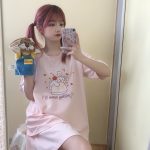 Pink Short Sleeve Printing  T-shirt Cartoon Print Girls T-shirt Women - Image 5