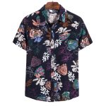 Summer Fashion Casual Men Baggy Beach Hawaiian Print Short Sleeve Button Retro Shirts Tops Blouse Men Shirt Summer New - Image 4
