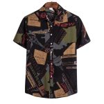 Summer Fashion Casual Men Baggy Beach Hawaiian Print Short Sleeve Button Retro Shirts Tops Blouse Men Shirt Summer New - Image 3