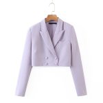 Office lady women set double-breasted button short women blazer high waist irregular shorts pants long sleeve suit women - Image 3