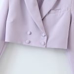 Office lady women set double-breasted button short women blazer high waist irregular shorts pants long sleeve suit women - Image 4