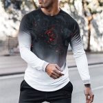 Elastic Mens T-Shirt V-Neck Long Sleeve Men T Shirt - Image 6