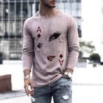 Elastic Mens T-Shirt V-Neck Long Sleeve Men T Shirt - Image 4